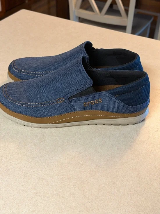 CROCS Men’s Denim Blue Slip-On Loafers - Picture 7 of 8